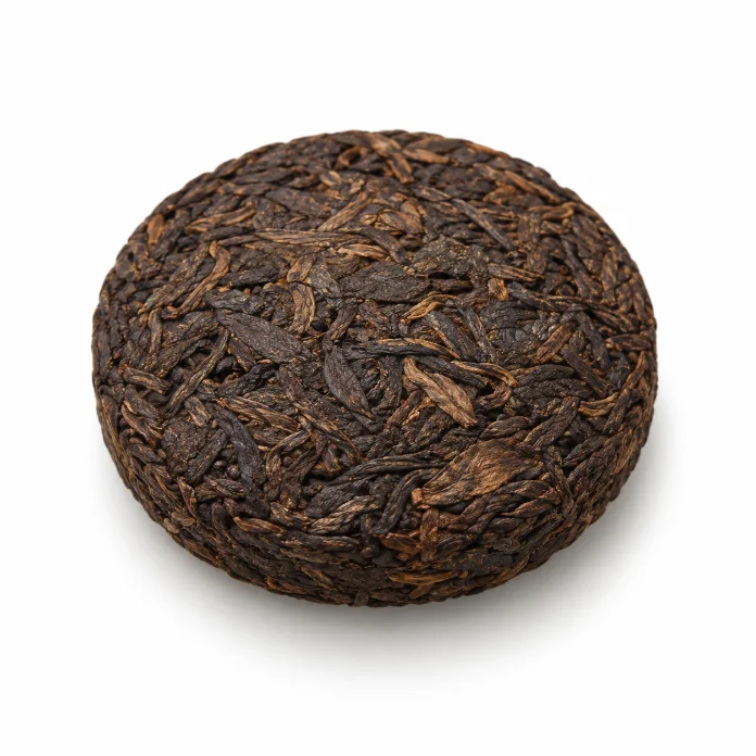 一块压制的普洱茶饼
