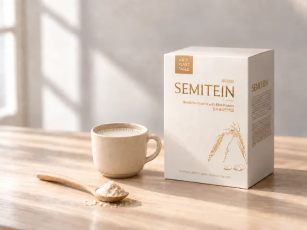 SEMITEIN 盒装与一杯蛋白饮