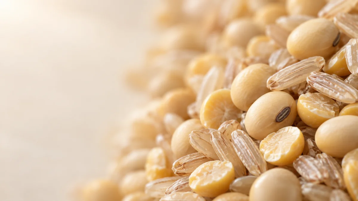Close-up of beans and grains