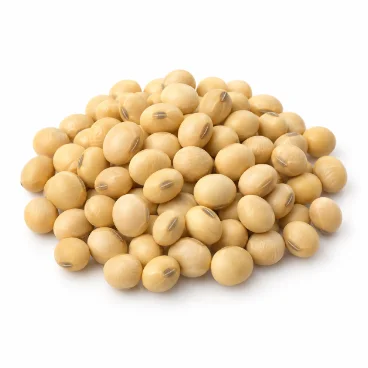 A pile of yellow soybeans